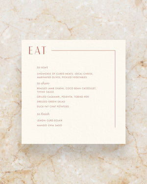 Halcyon menu